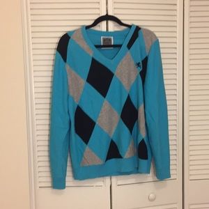 Express blue argyle sweater